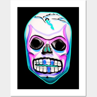 Big Toothed Skull Mask Posters and Art